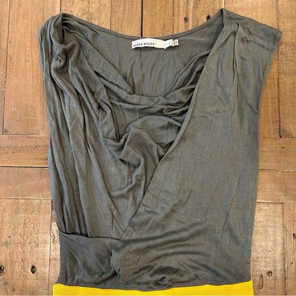 Karen Millen Striped Yellow White Gray Stretch BodyCon Sleeveless Dress 1 US 0 - Picture 4 of 10